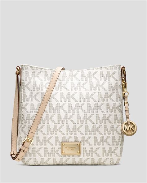 michael kors crossbody cognac and white|Michael Kors white crossbody.